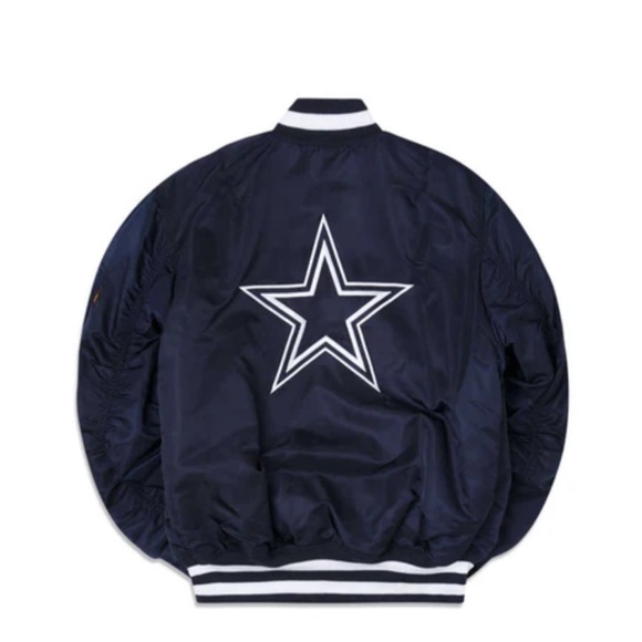 DALLAS COWBOYS X ALPHA X NEW ERA MA-1 BOMBER JACKET NWT SIZE M - Picture 2 of 10